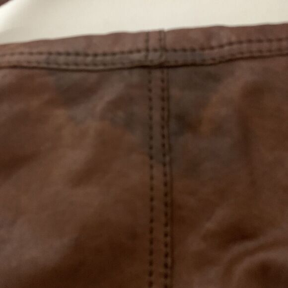 Lucky Brand 100% Lamb Leather Hobo Shoulder Bag Distressed Brown Boho Hippie - Picture 13 of 16